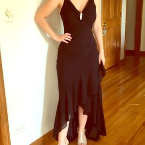 Long black spaghetti strap dress